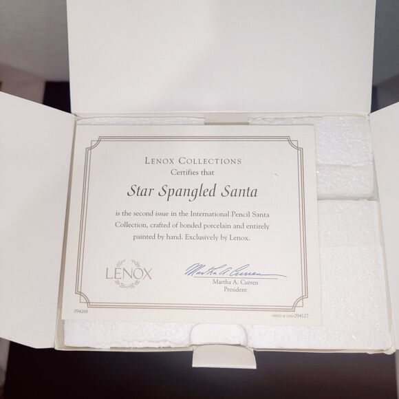 Lenox 2002 Pencil Santa Star Spangled Santa Patriotic Uncle Sam American Flag - Picture 8 of 14